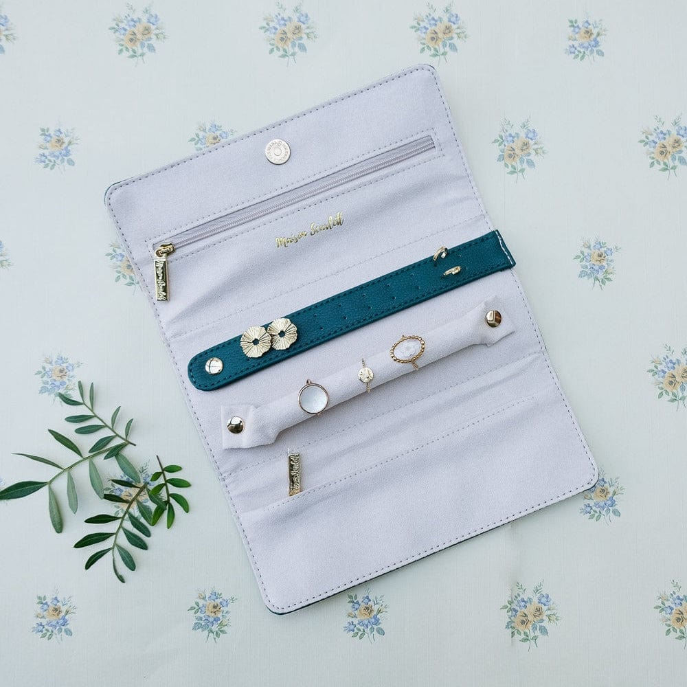 ACC Green Catherine PU Leather Travel Jewelry Pouch