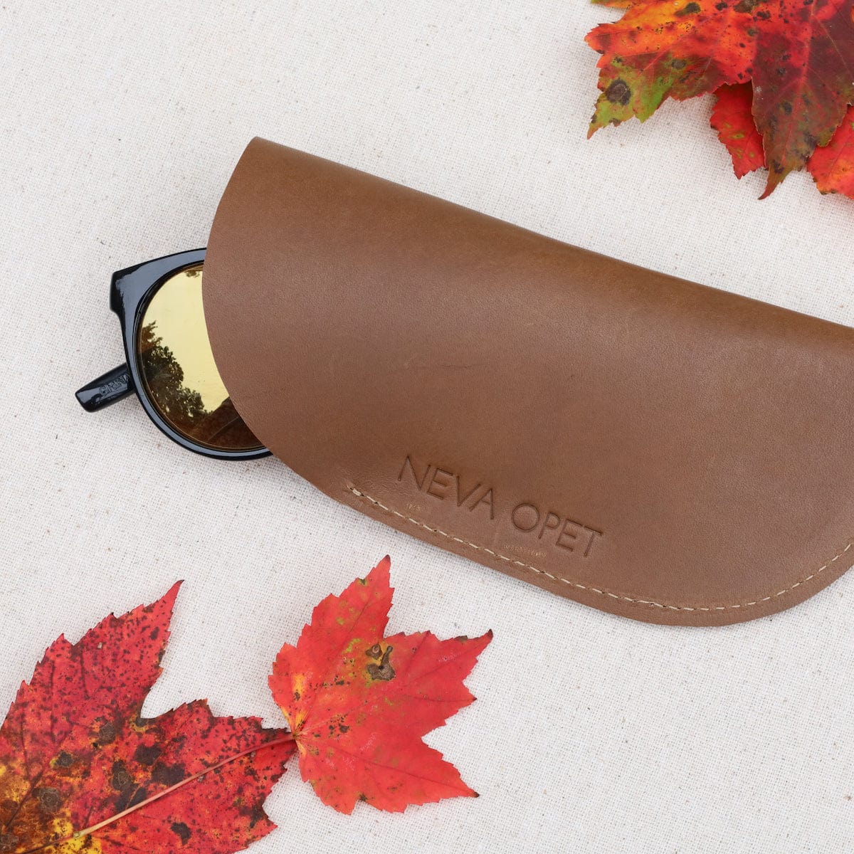 ACC Leather Sunglass Case in Cocoa