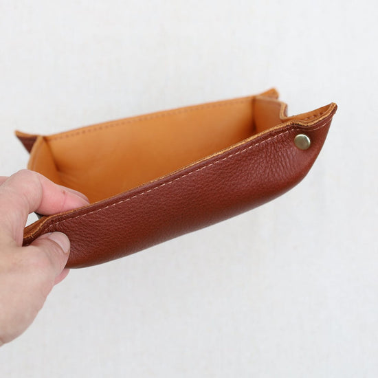 ACC Leather Valet Tray in Rust & Sienna