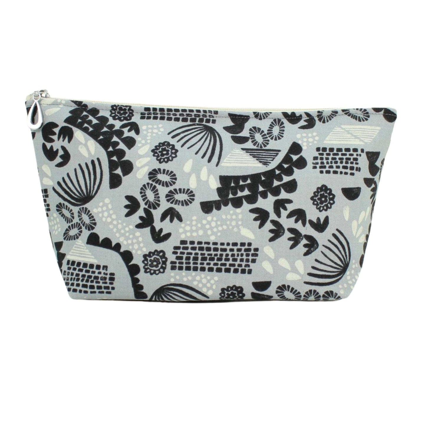 ACC The Medium Make Up Bag - Black & Gray Linocut