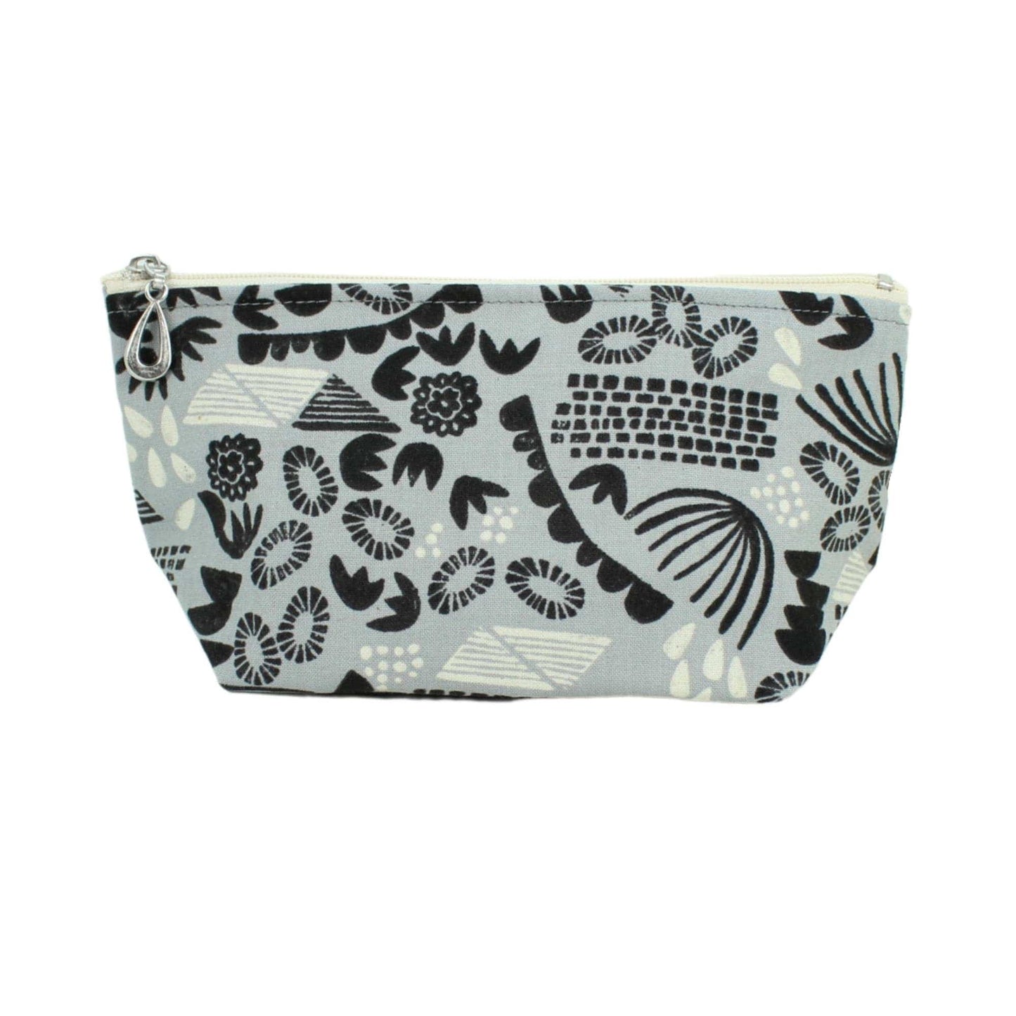 Load image into Gallery viewer, ACC The Small Make Up Bag - Black &amp;amp; Gray Linocut
