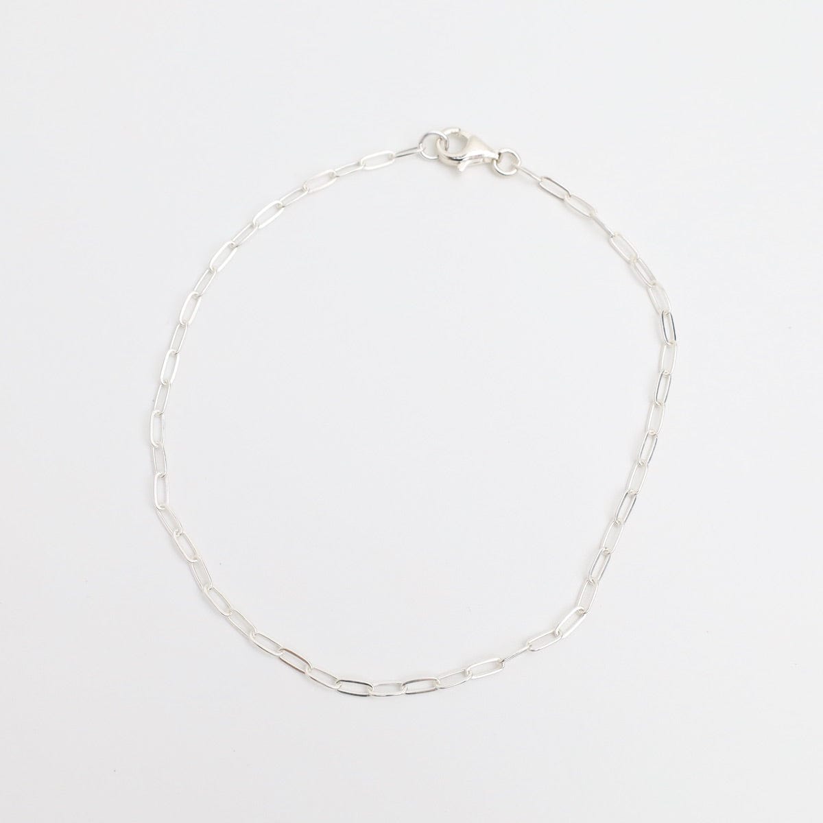 ANK 10" Sterling Silver Flat Drawn Cable Chain Anklet