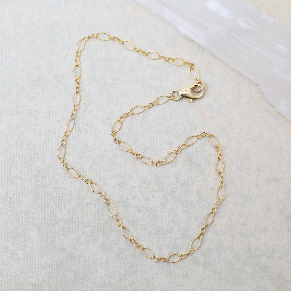 ANK-GF Gold Filled Oval Long & Short Chain Anklet