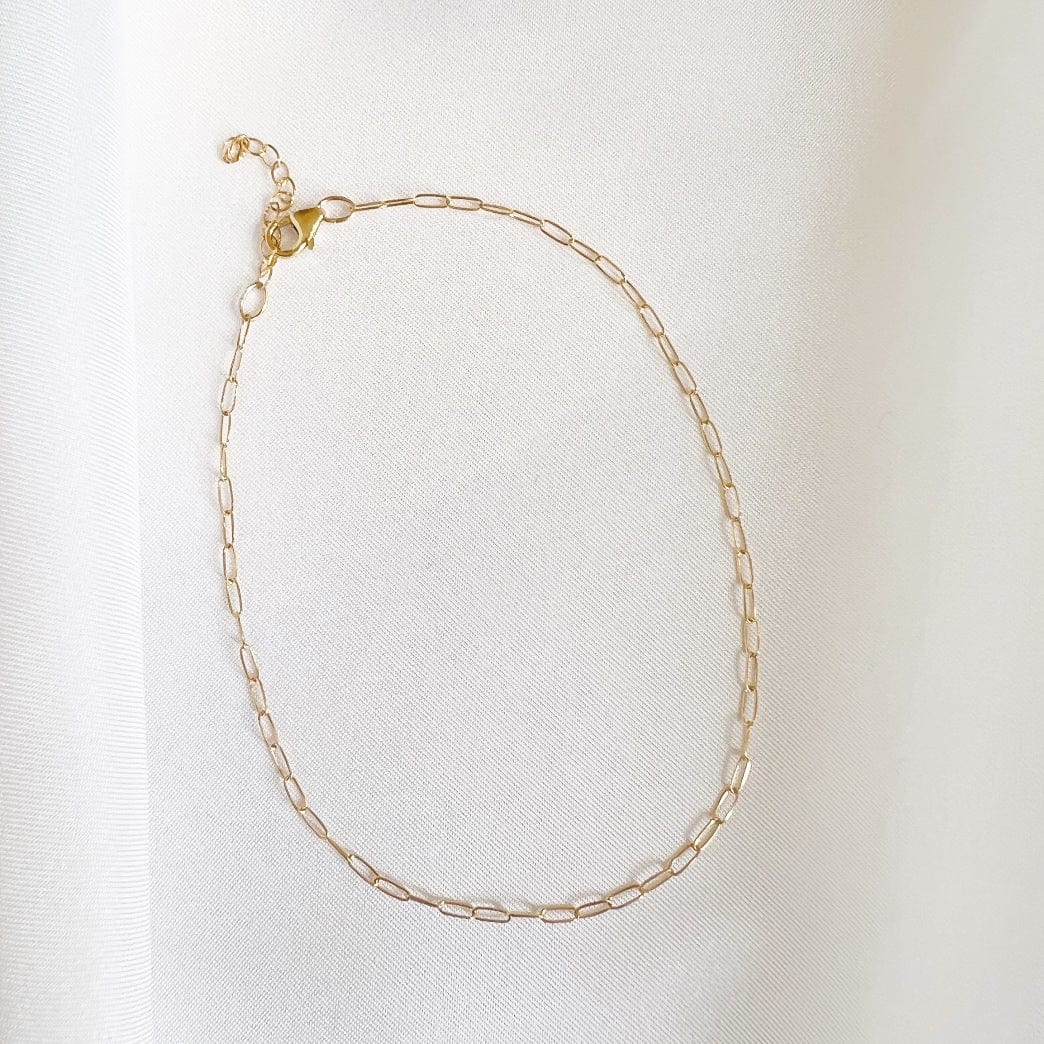 ANK-GF Rose Dainty Paperclip Chain Gold Filled Anklet