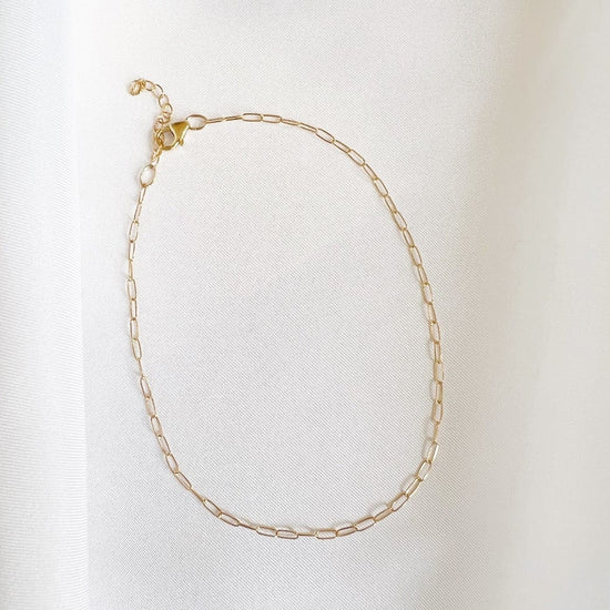 ANK-GF Rose Dainty Paperclip Chain Gold Filled Anklet