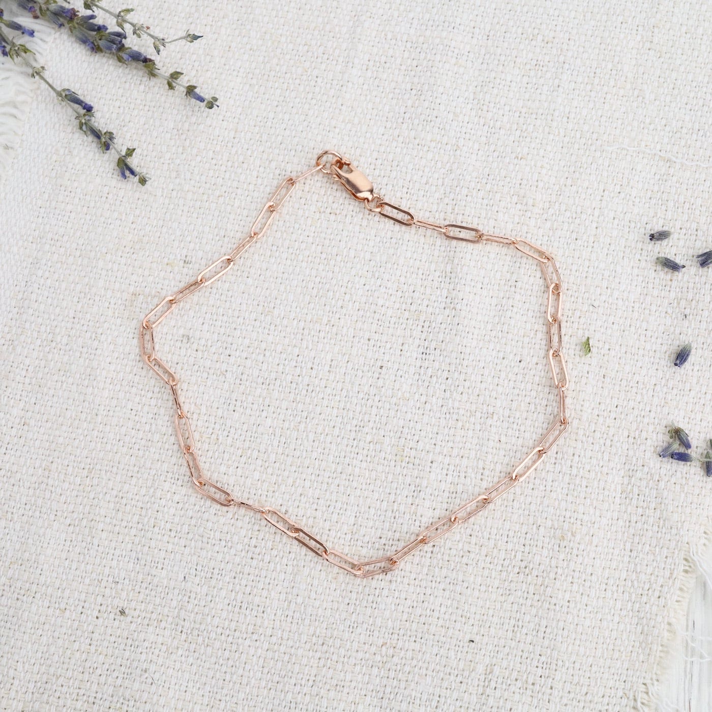 ANK-GF Rose Gold Filled Flat Drawn Cable Chain Anklet