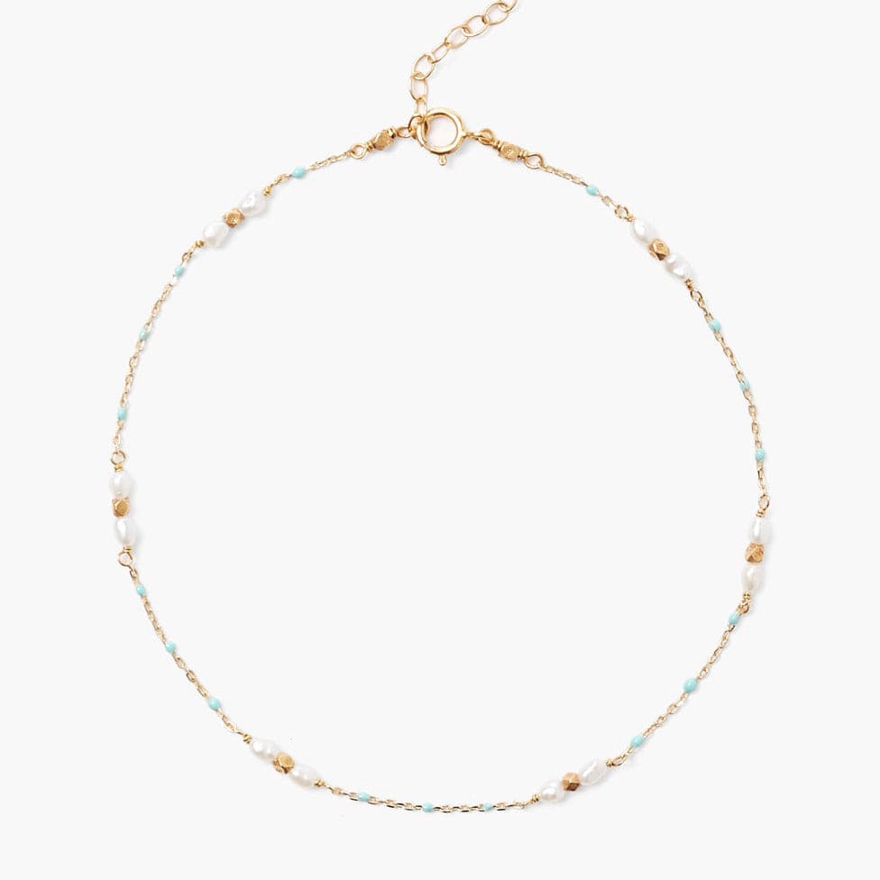 Load image into Gallery viewer, ANK-GPL 18k Gold Plated Sterling Silver Anklet with Turquoise
