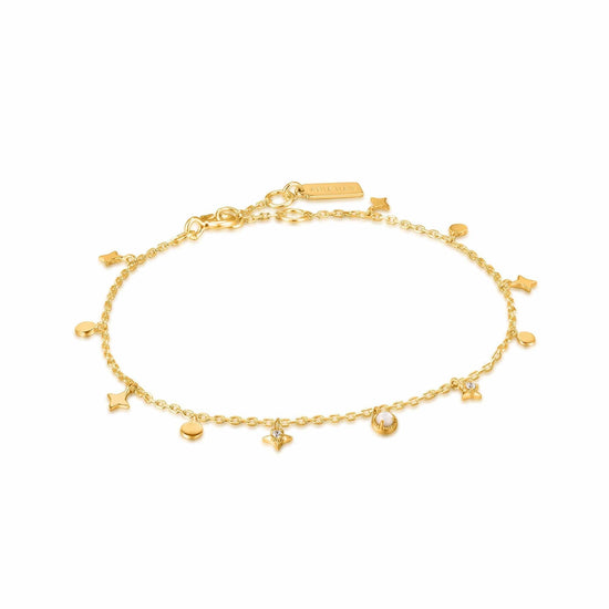 ANK-GPL Gold Star Mother of Pearl Drop Anklet