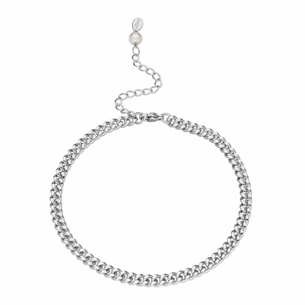 ANK Hannah Martin Curb Chain Anklet - Rhodium Plated