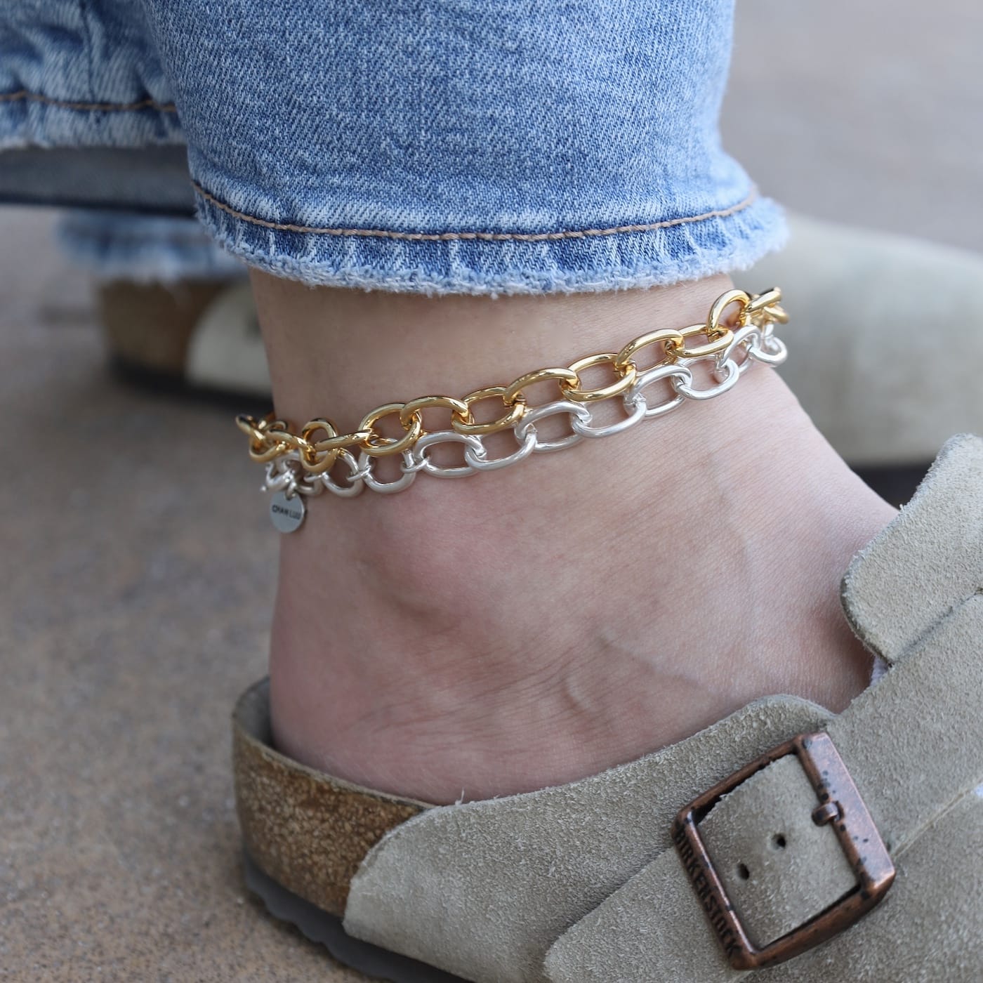 Large Chain Link Anklet Silver – Dandelion Jewelry