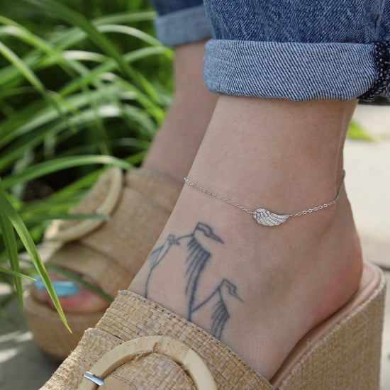 ANK Luxe Anklet with Pave Wing