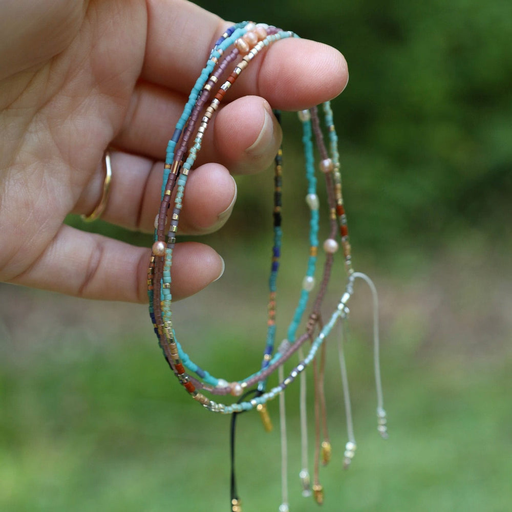 
                      
                        ANK Seed Bead & Pearl Pull Adjustable Anklet - Red Mix
                      
                    