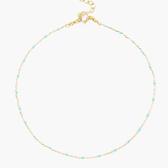 ANK Turquoise Enamel Bead Anklet