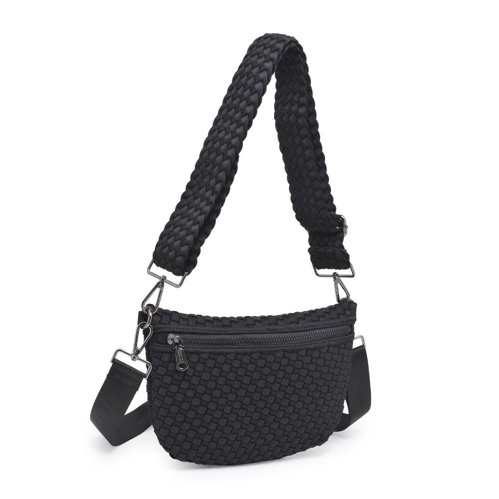 BAG Black Ethereal Woven Neoprene Crossbody Handbag