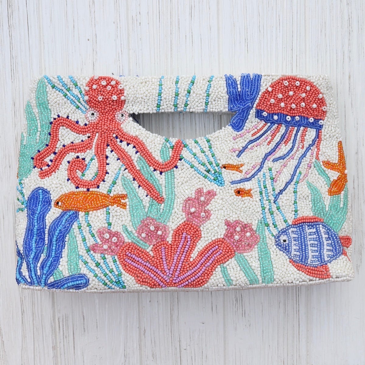 BAG Cut Out Handle Clutch in Under the Sea