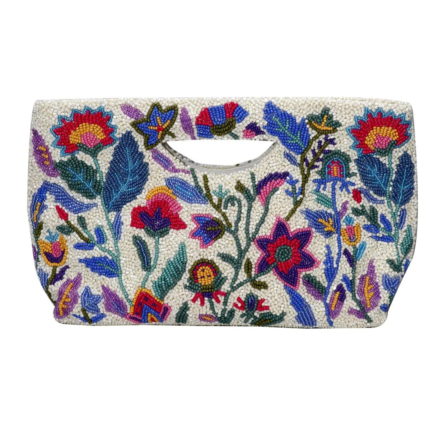 BAG Cut Out Handle Clutch In Wild Flowers