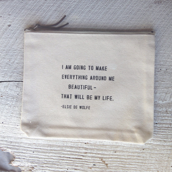 BAG Elsie De Wolfe "I Am Going To Make Everything Around Me Beautiful" Canvas Bag