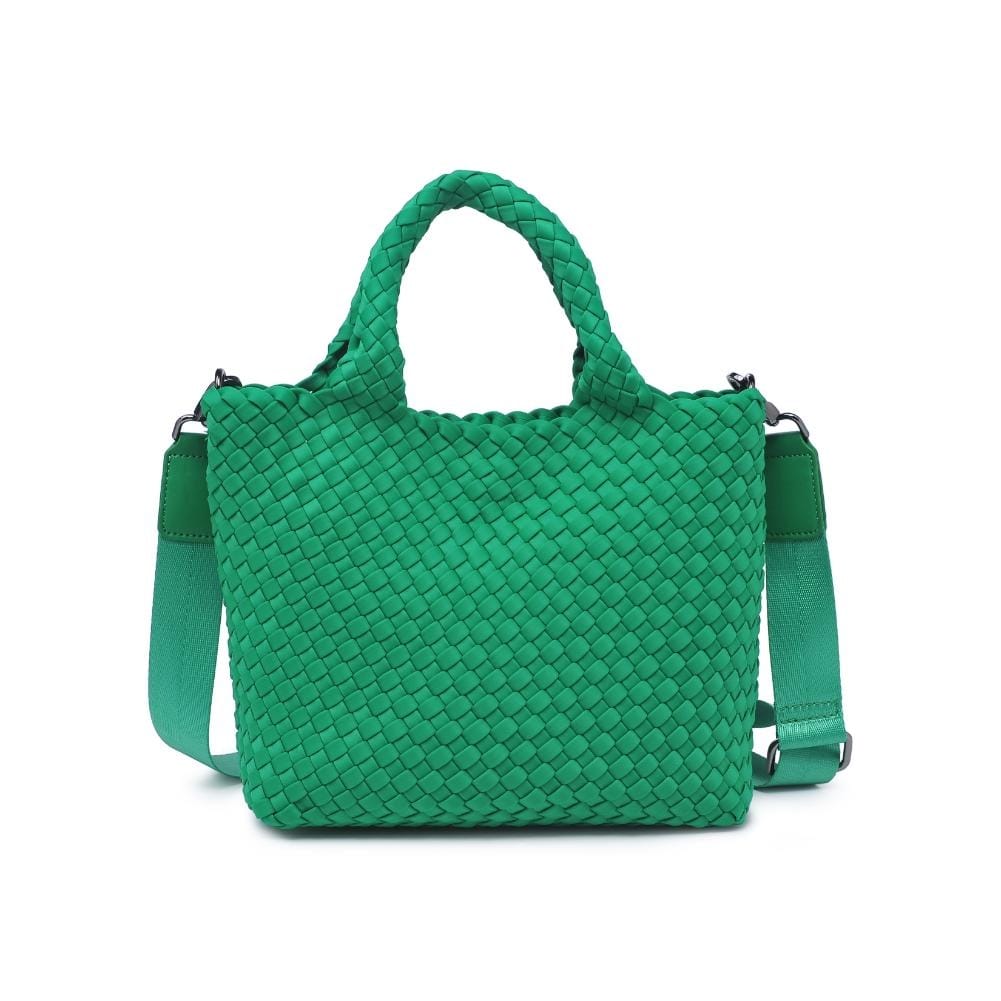BAG Kelly Green Sky`s the Limit Small Woven Neoprene Tote Handbag