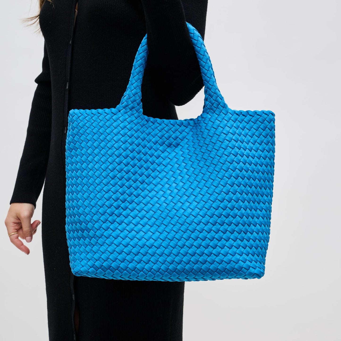 BAG Ocean Sky's the Limit Medium Woven Neoprene Tote Handbag