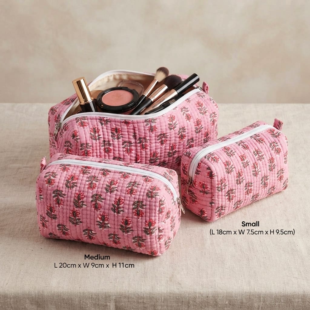 BAG Small Dusty Rose Cosmetic Bag