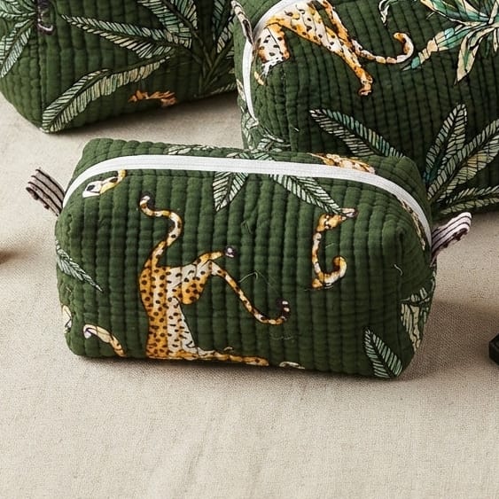 BAG Small Forest Green Jungle Cosmetic Bag