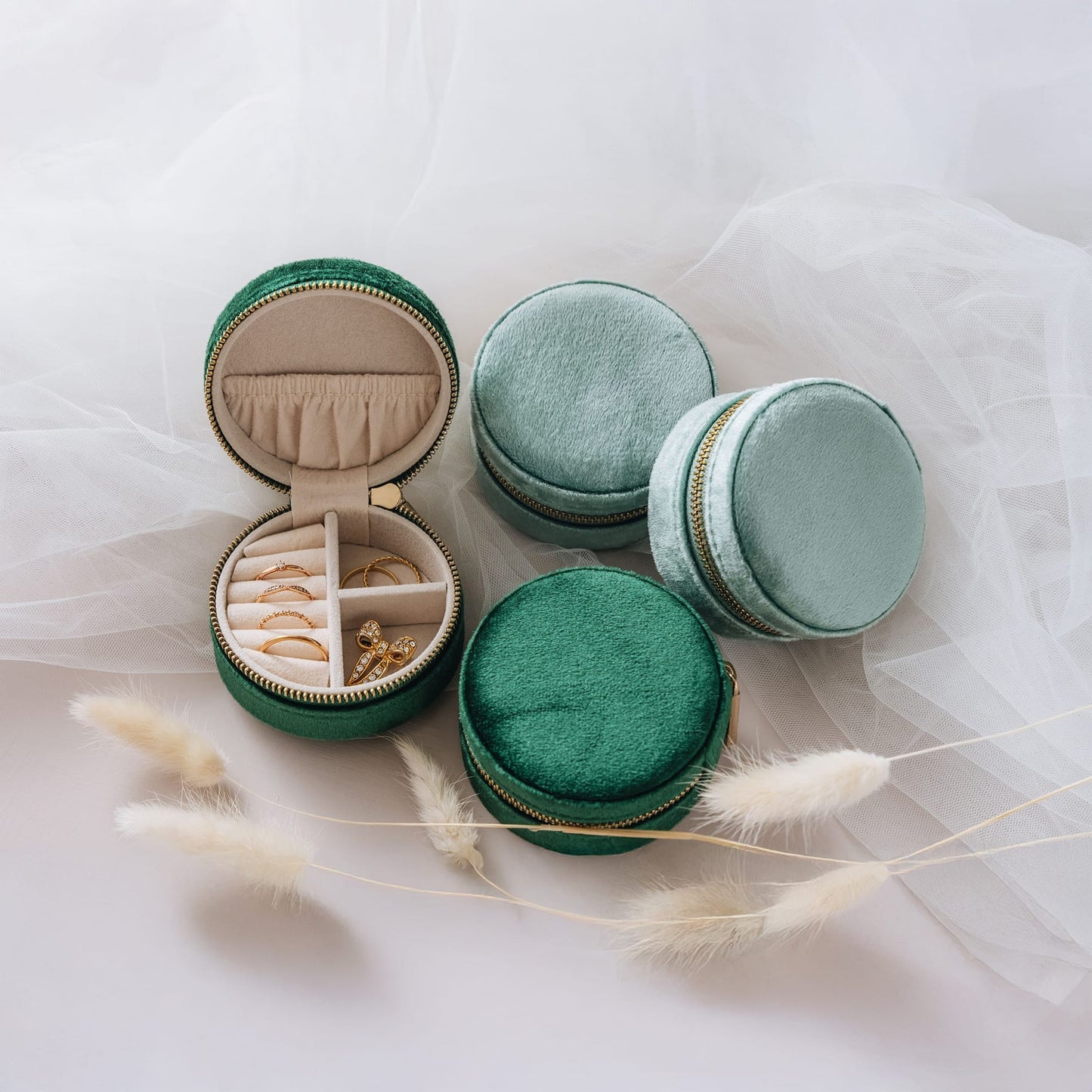 BOX Emerald Velvet Jewelry Box