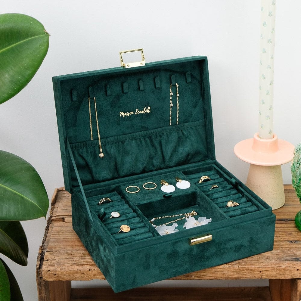 BOX Green Louise Velvet Jewelry Box