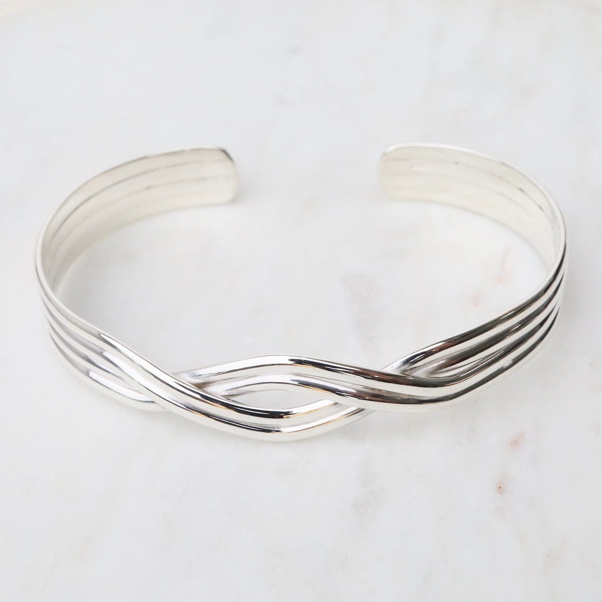 BRC 1/2" 4 Strand Overlapping Sterling Silver Cuff