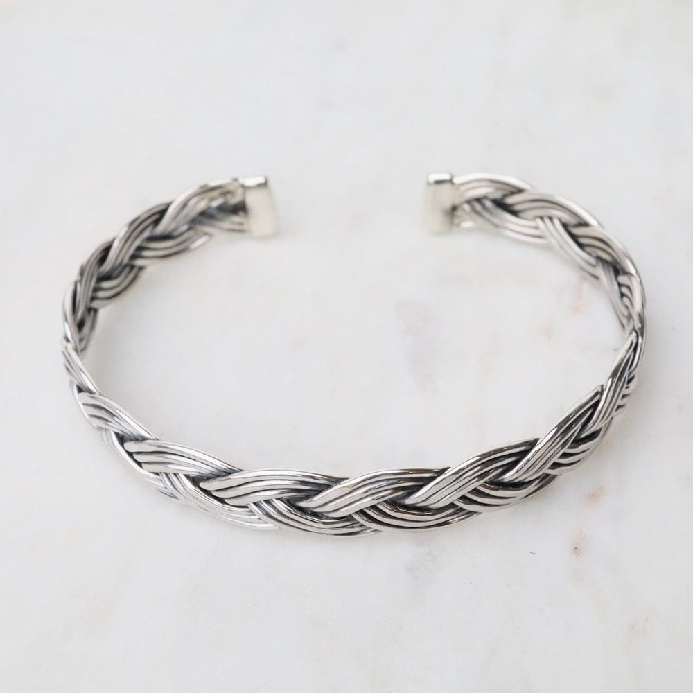 BRC 1/2" 9 Strand Fine Braided Sterling Silver Cuff