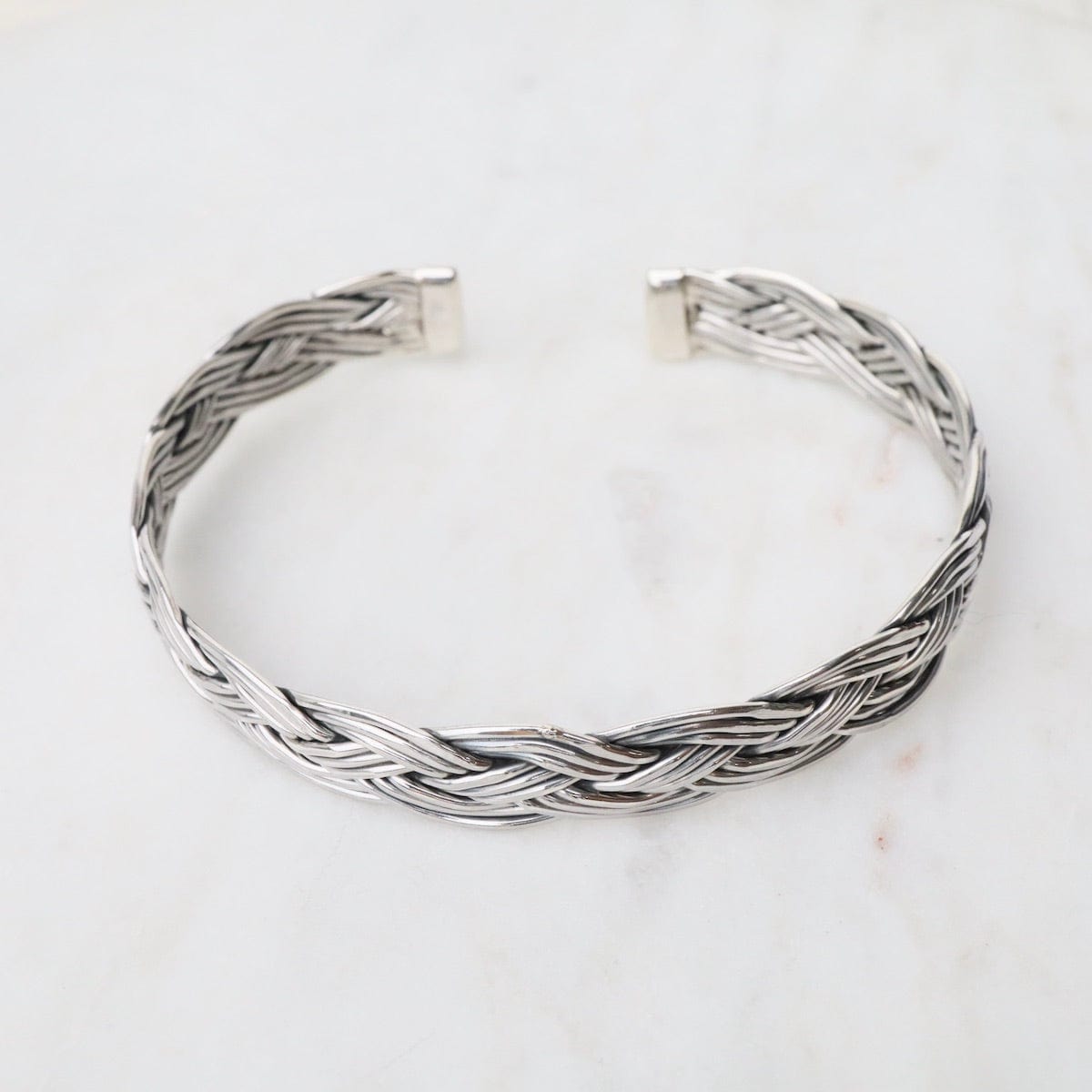 BRC 1/2" 9 Strand Woven Sterling Silver Cuff