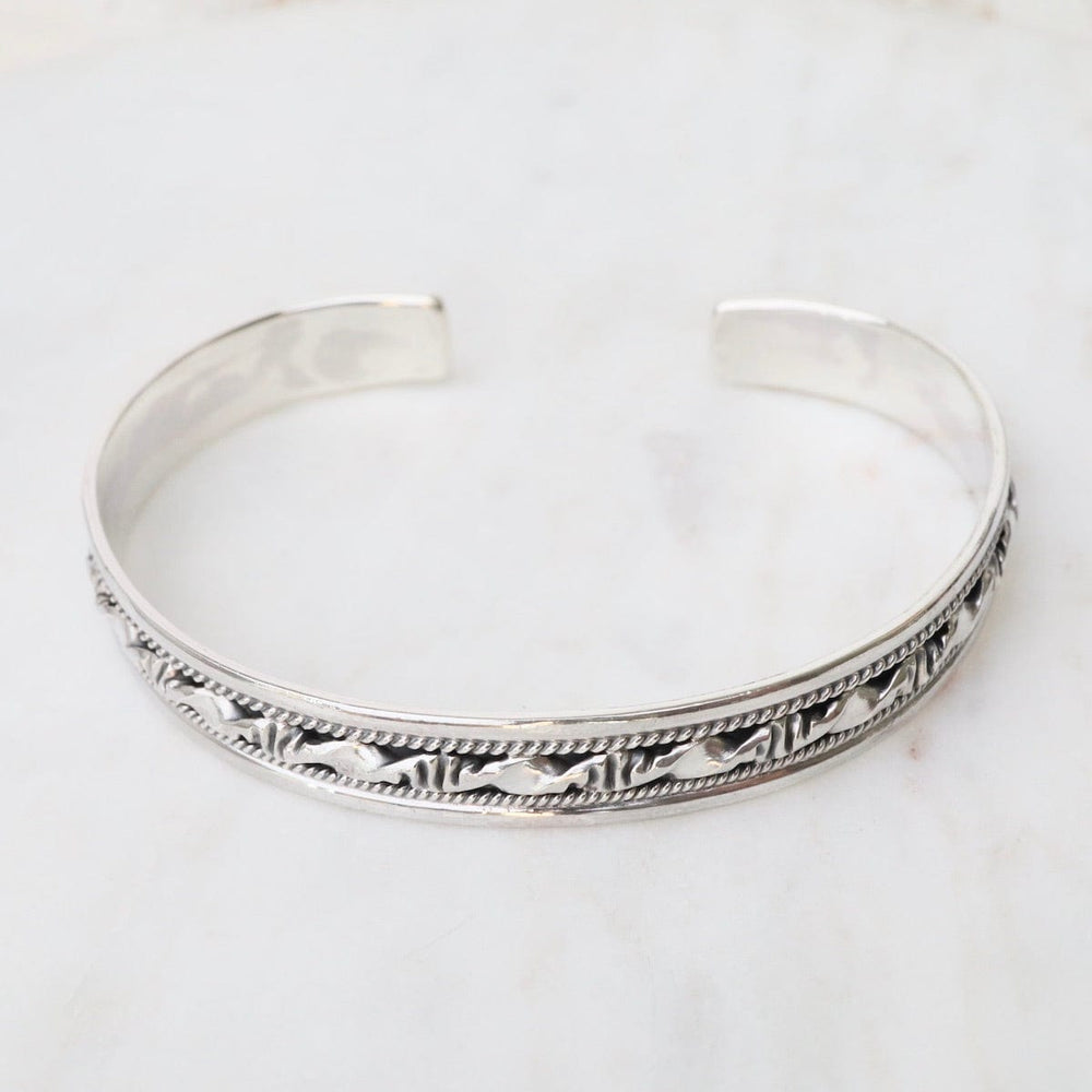 BRC 1/2" Woven Twist in Dot Row Sterling Silver Cuff