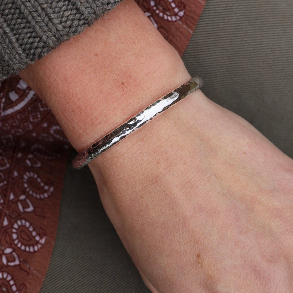 BRC 1/4" Simple Hammered Sterling Silver Cuff