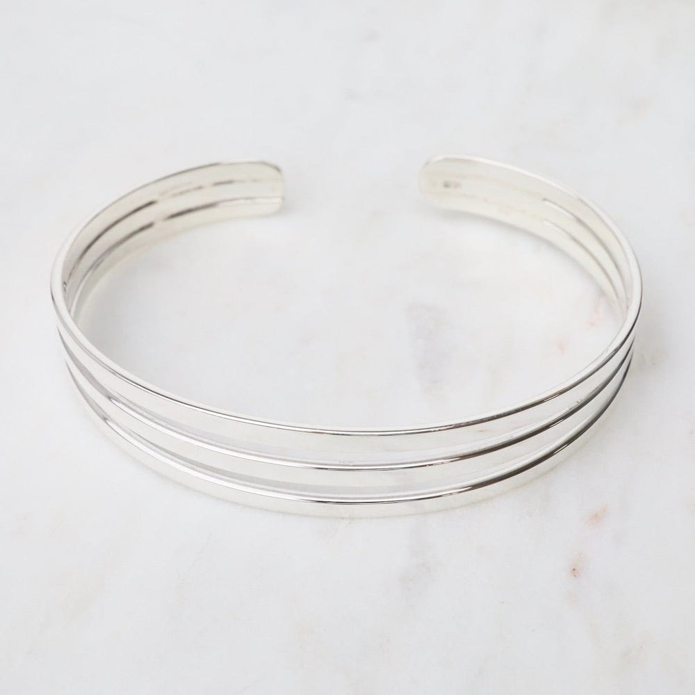 BRC 1" Sterling Silver Cuff with 3 Rails