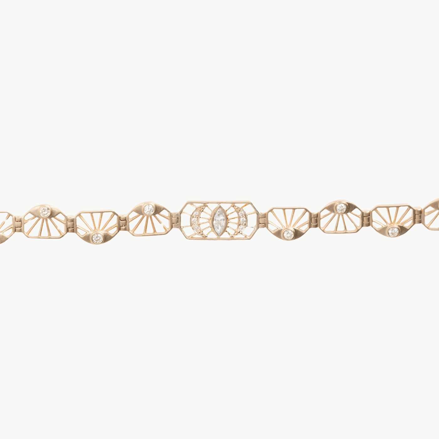 BRC-14K 14K Bracelet Articulating Open Plate with Diamond