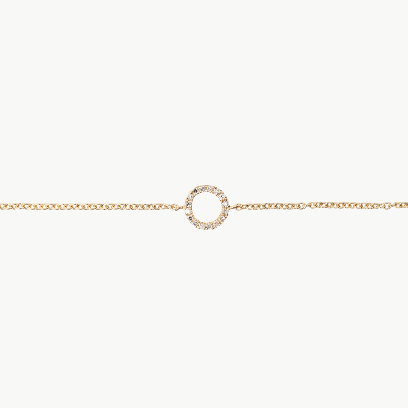 BRC-14K 14K Diamond Open Circle Bracelet