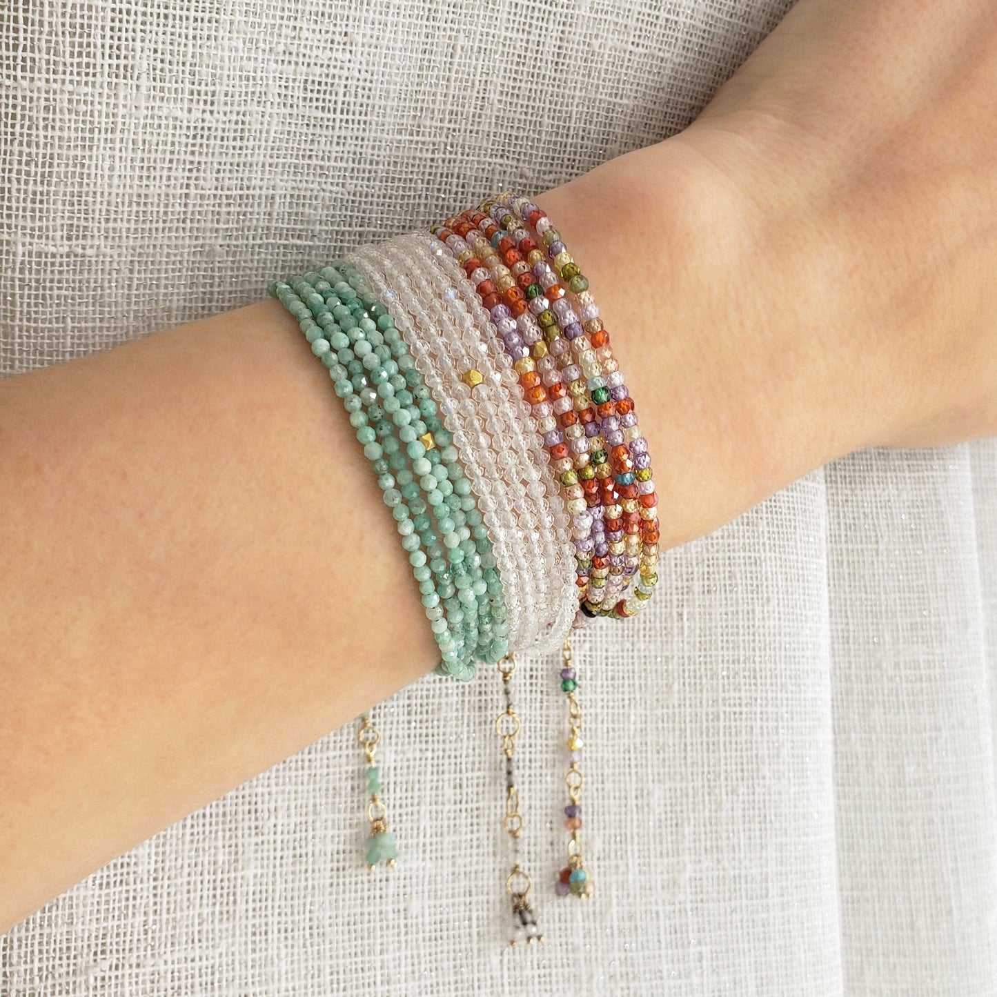 BRC-14K 14k Emerald Wrap Bracelet or Necklace