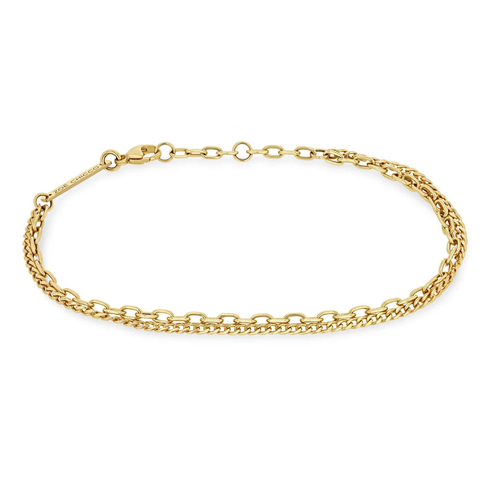 
                      
                        BRC-14K 14k Extra Small Curb & Small Square Oval Link Double Chain Bracelet
                      
                    