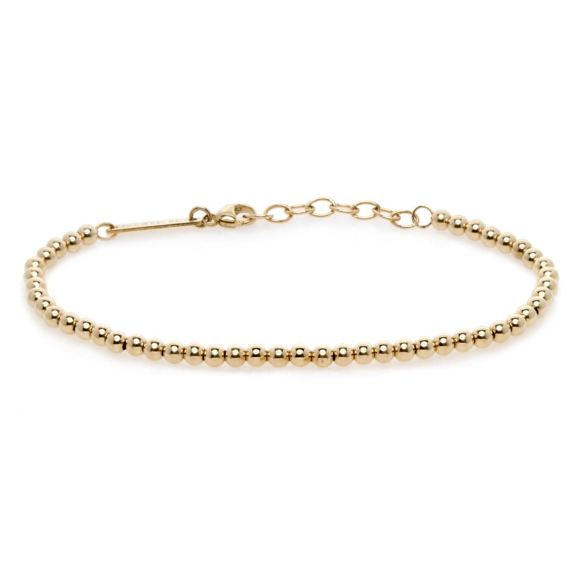 BRC-14K 14k Gold 3mm Gold Beads Bracelet
