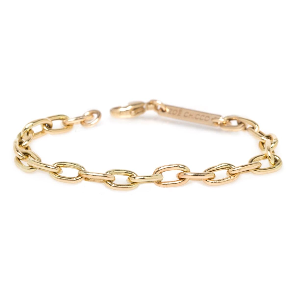 BRC-14K 14k Gold Extra Large Square Oval Link Chain Bracel