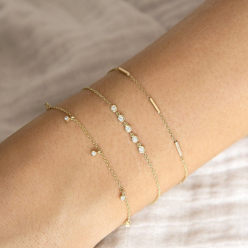 BRC-14K 14K GOLD HORIZONTAL TINY BARS BRACELET