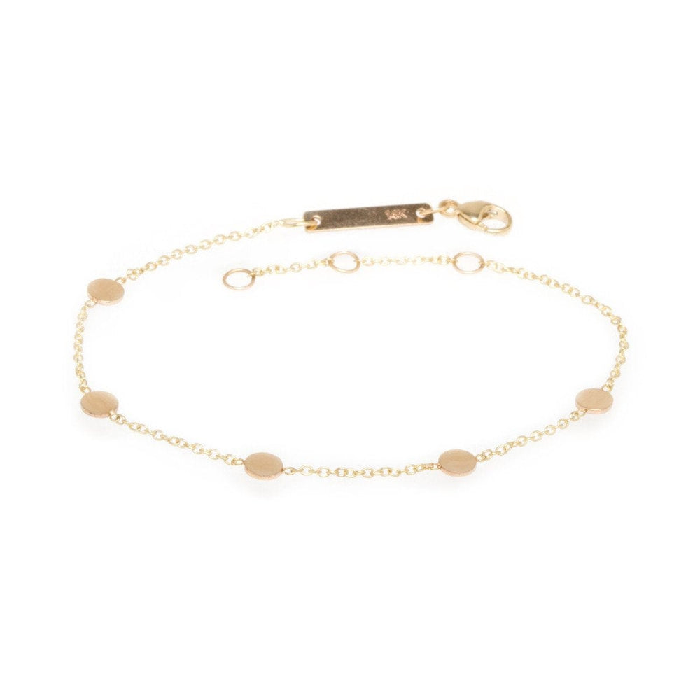 BRC-14K 14k Gold Itty Bitty 5 Round Disc Bracelet