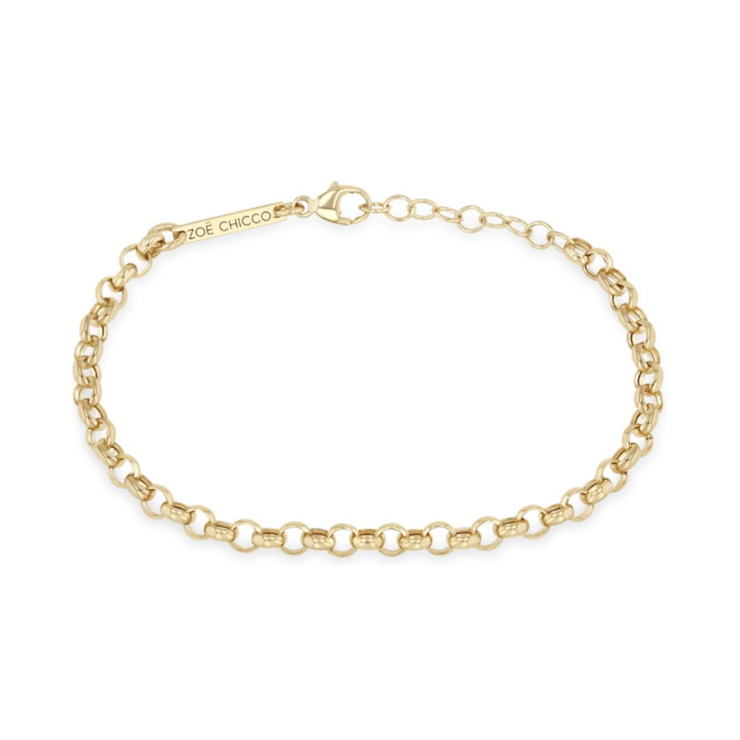 14K Gold Large Rolo Bracelet – Dandelion Jewelry