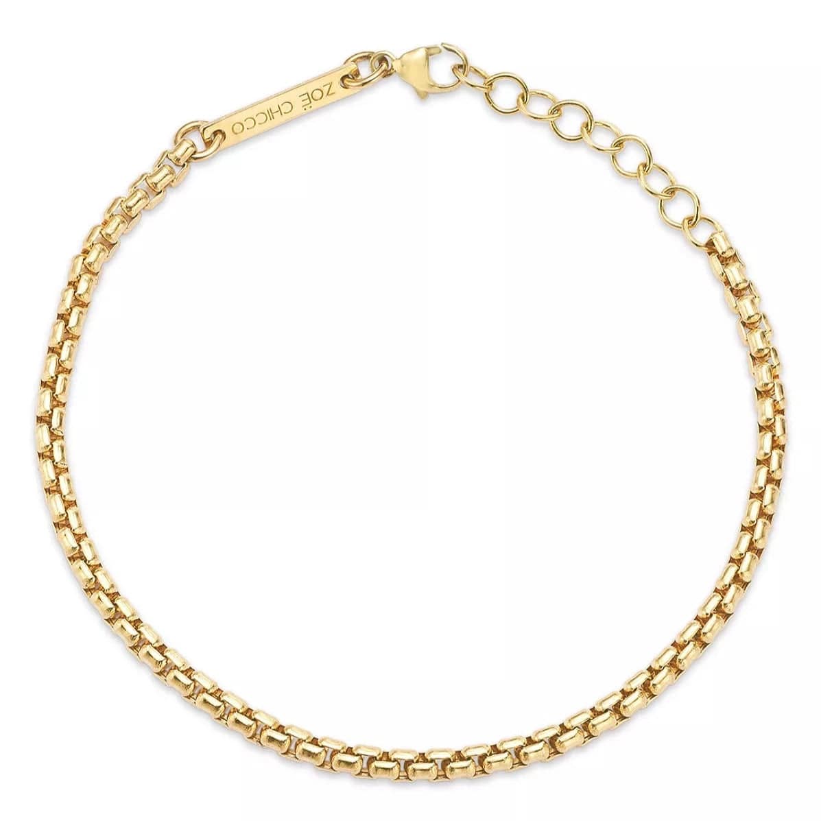 BRC-14K 14k Gold Medium Box Chain Bracelet