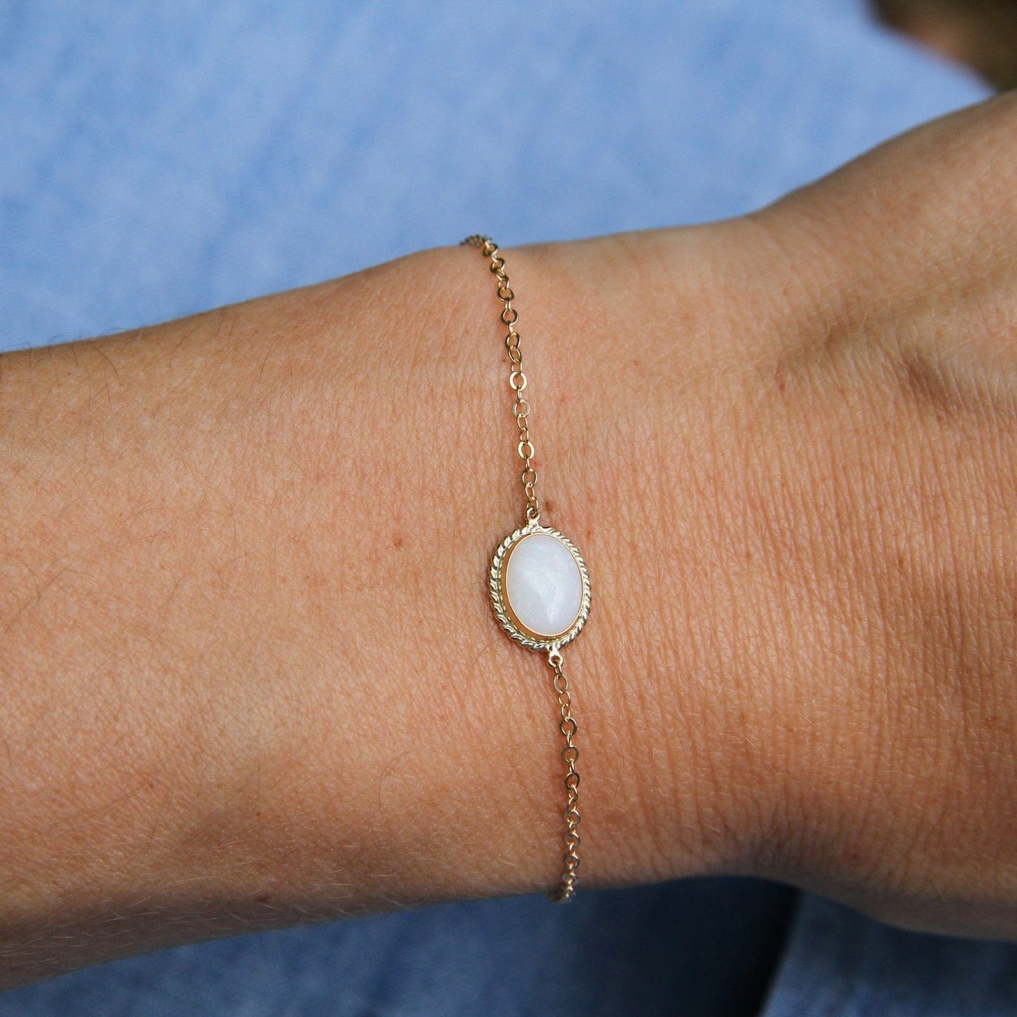 BRC-14K 14k Gold Opal Bracelet