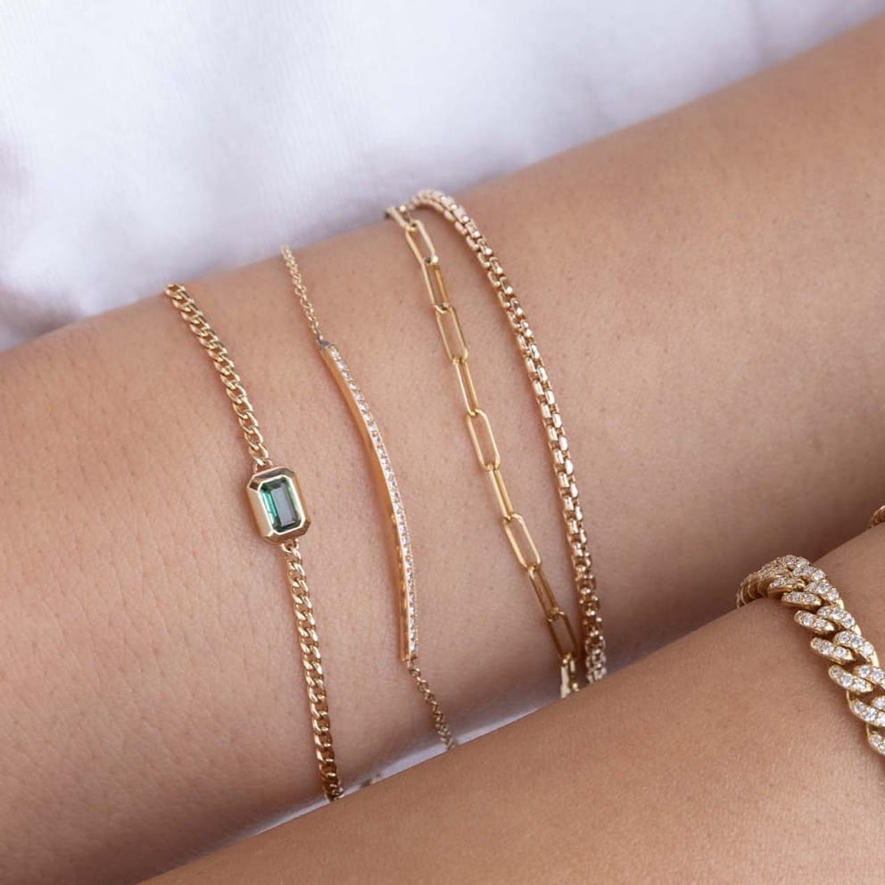 BRC-14K 14k Gold Small Box Chain Bracelet