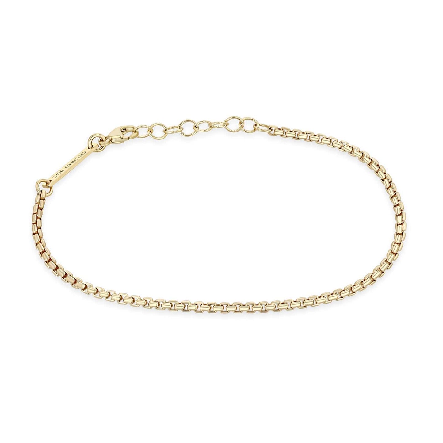 BRC-14K 14k Gold Small Box Chain Bracelet