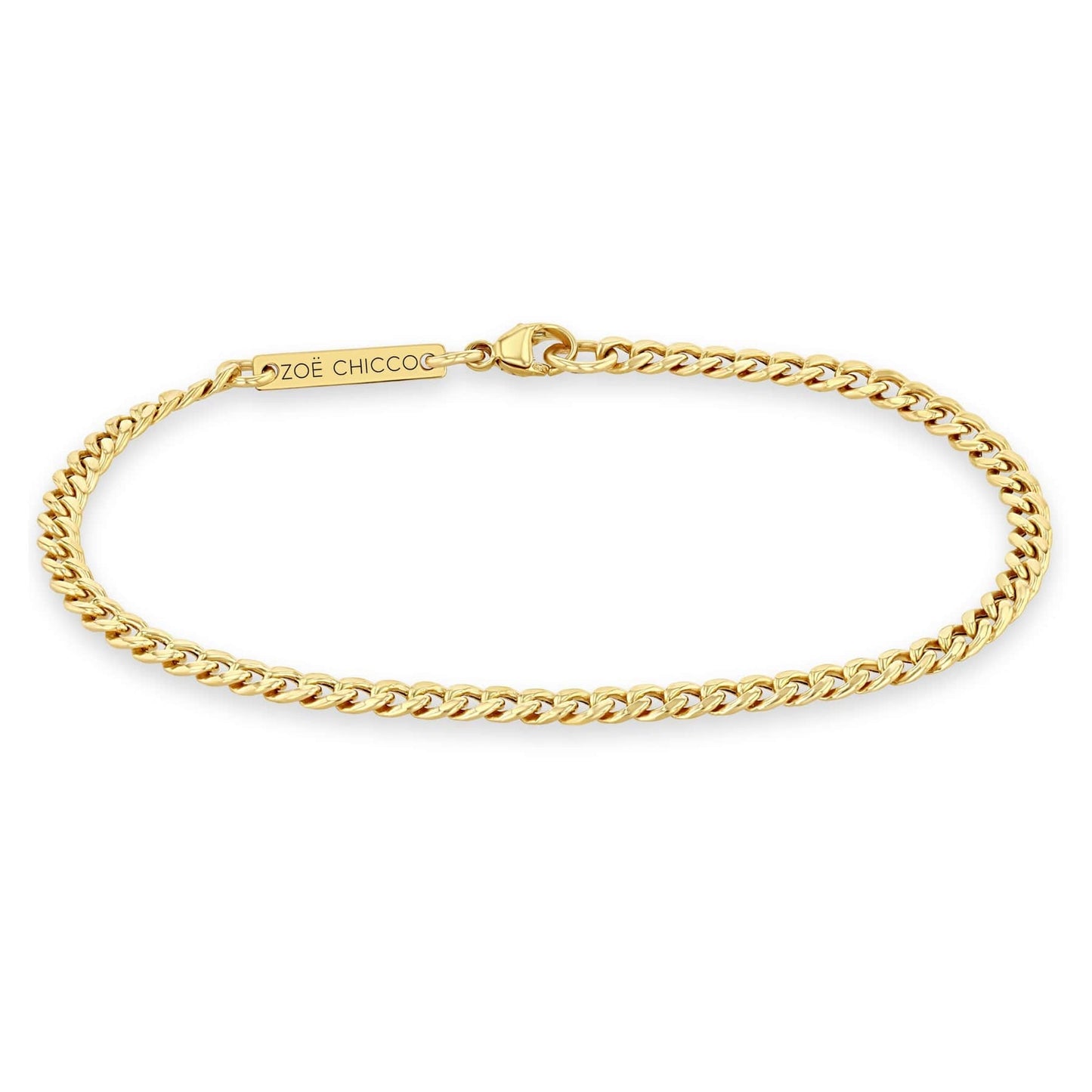 BRC-14K 14k Gold Small Curb Chain Bracelet