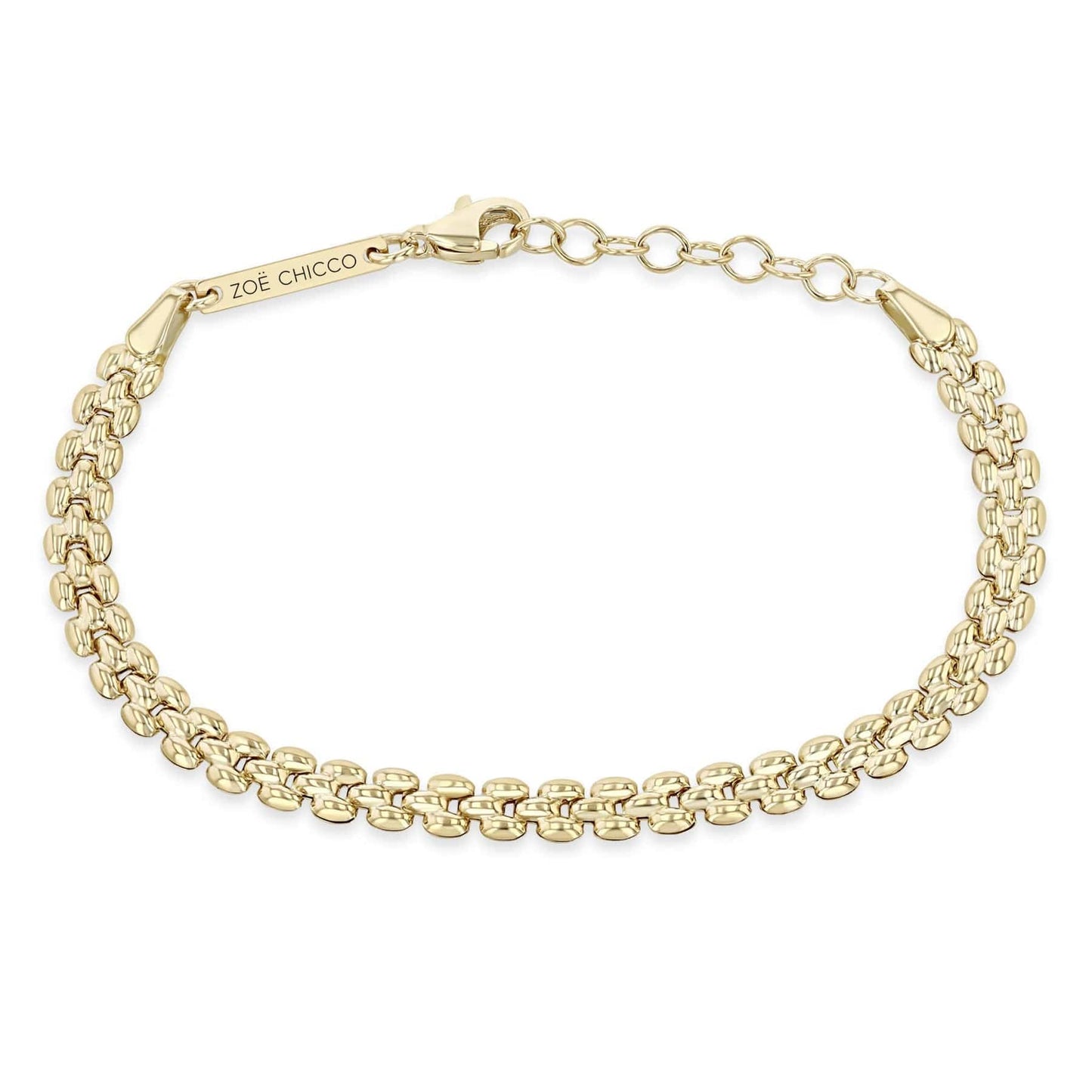 BRC-14K 14k Gold Small Panther Chain Bracelet