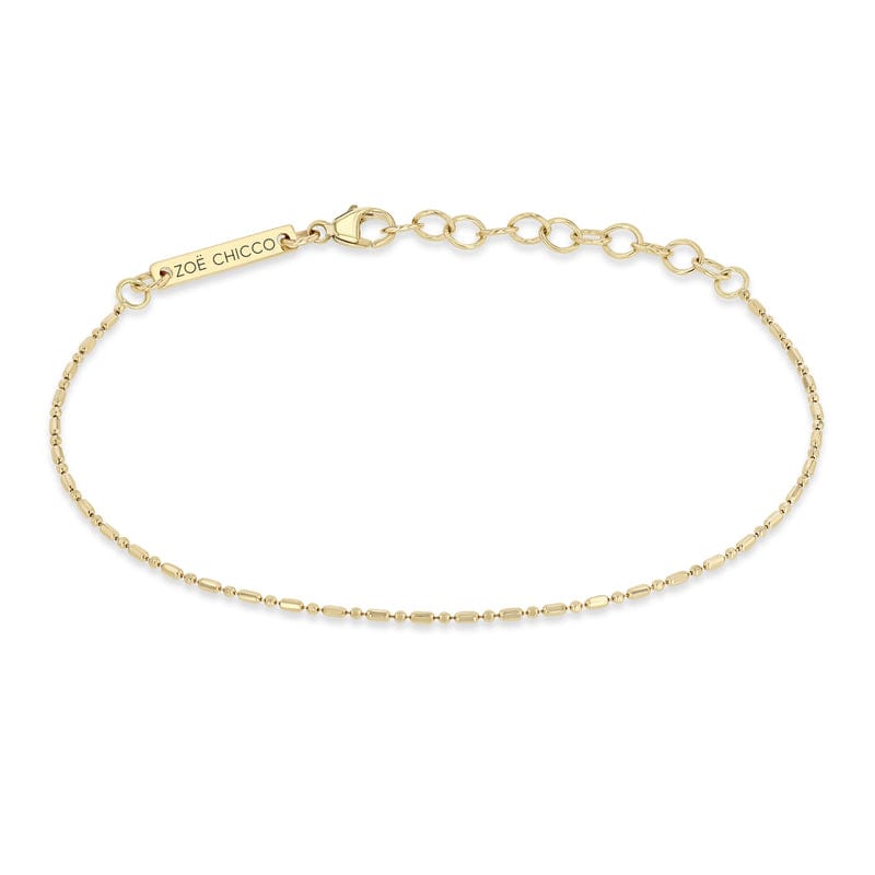 BRC-14K 14k Gold Tube Bar Chain Bracelet