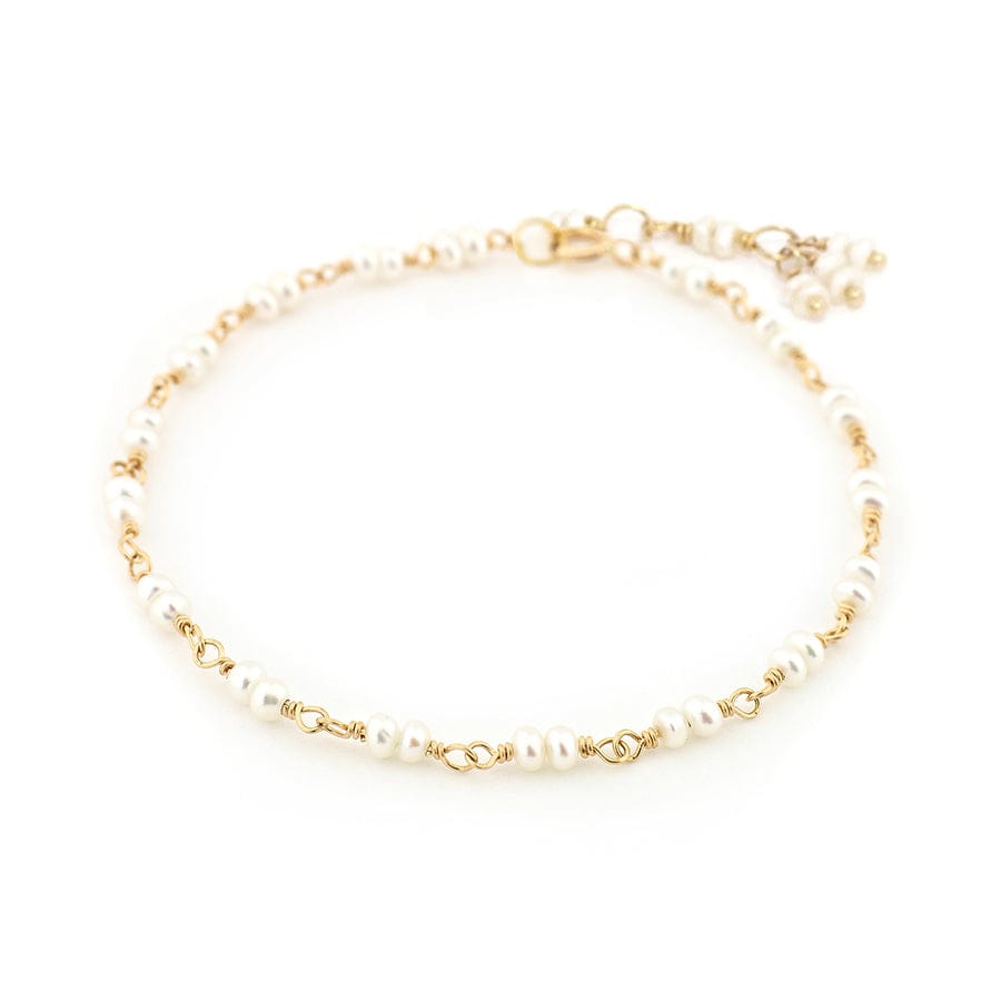 BRC-14K 14K Hand-Tied Natural Pearl Gemstone Bracelet